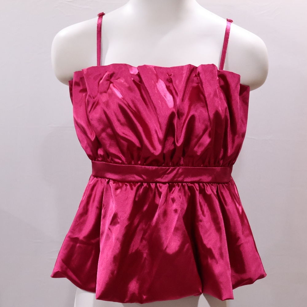 Thirty Thirty | Chic Fuchsia Satin Crop Top